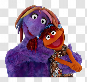 Galli Galli Sim Sim - Purple And Orange Puppet Duo Transparent PNG
