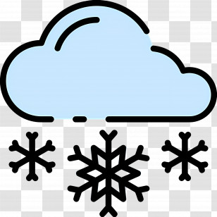 Snowy Weather - Cloud And Snowflakes Weather Icon Transparent PNG