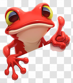Clown Tree Frog - Red Frog Giving Thumbs Up Transparent PNG