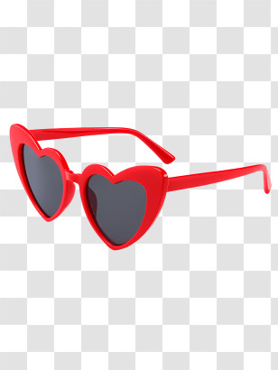 Eye Glasses - Red Heart-Shaped Sunglasses For Stylish Looks Transparent PNG