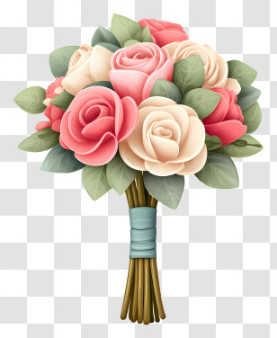 Wedding Bouquet Icon - Elegant Bouquet Of Roses Transparent PNG