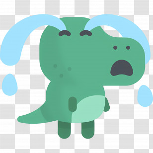 Crying Emoji - Crying Dinosaur Character Transparent PNG