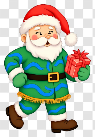 Christmas Santa Claus - Santa Claus With A Gift Transparent PNG