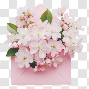 Mothers Day - Pink Flowers In Envelope Transparent PNG