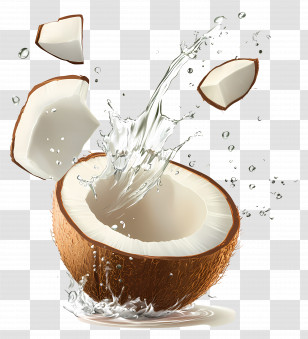 Coconut Water - Refreshing Coconut Splash Transparent PNG