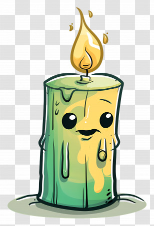 Cartoon Candle - Cute Melting Candle Character Cartoon Transparent PNG