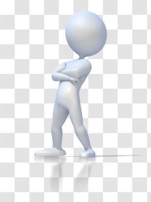 Stick Figure - Cartoon Figure Standing Confidently With Arms Crossed Transparent PNG