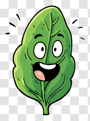 Cartoon Spinach - Happy Leaf Cartoon Transparent PNG