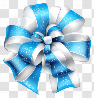 Birthday Ribbon - Blue And White Decorative Ribbon Transparent PNG