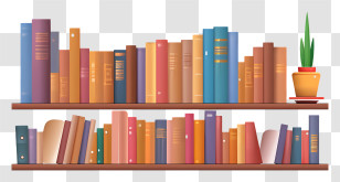 Wooden Shelf - Books On Wooden Shelves For Learning Transparent PNG