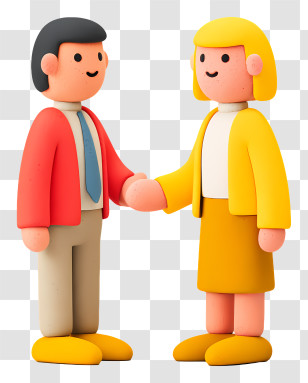 Meeting Partnership Communication - Cartoon Characters Shaking Hands In Business Attire Transparent PNG