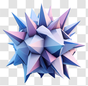 Spike - 3D Spiky Geometric Shape In Pastel Colors Transparent PNG