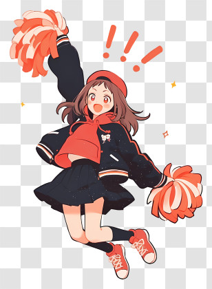 Cheerleader - Energetic Cheerleader Girl Transparent PNG