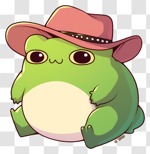 Frog Sombrero - Cartoon Frog With A Hat Transparent PNG