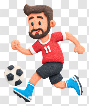 Soccer Player Playing Football - Soccer Player In Red Jersey Transparent PNG