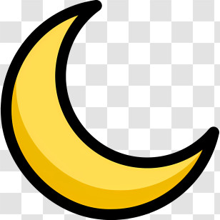 Crescent - Yellow Crescent Moon Illustration Transparent PNG