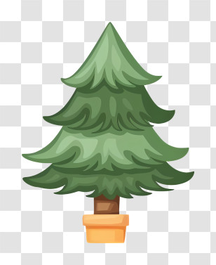 Small Christmas Tree - Festive Potted Christmas Tree Illustration Transparent PNG