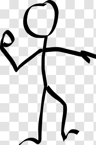 Stick Figure - Black Stick Figure Dancing Illustration Transparent PNG