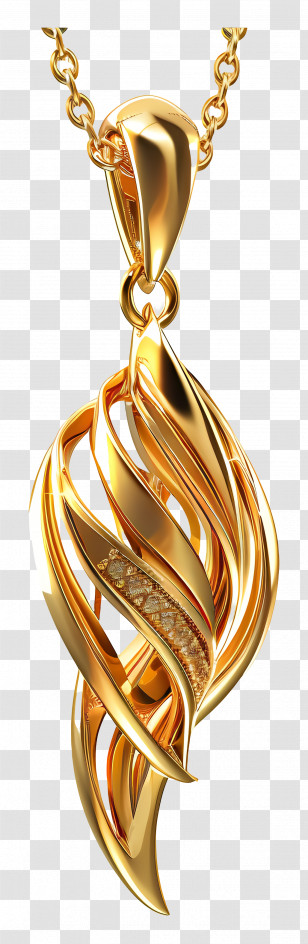 Gold Pendant - Elegant Gold Pendant Necklace Transparent PNG