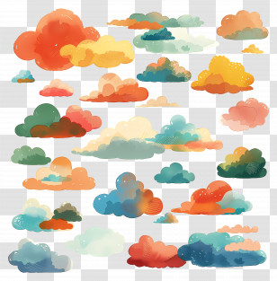 Cloud - Vibrant And Colorful Abstract Clouds Transparent PNG
