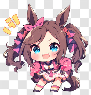 Umamusume Pretty Derby - Adorable Chibi Horse Girl Transparent PNG