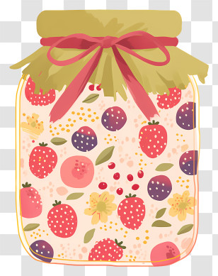 Jam Of Jar - Decorative Fruit Jar With Berries Transparent PNG
