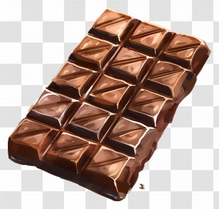 Chocolate Bar With Segments - Delicious Chocolate Bar With Segmented Squares Transparent PNG