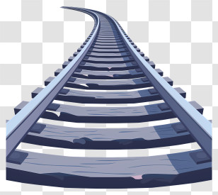 Railroad Track - Curved Railway Tracks Illustration Transparent PNG