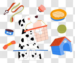 Dog Sitting - Dalmatian With Pet Supplies Transparent PNG
