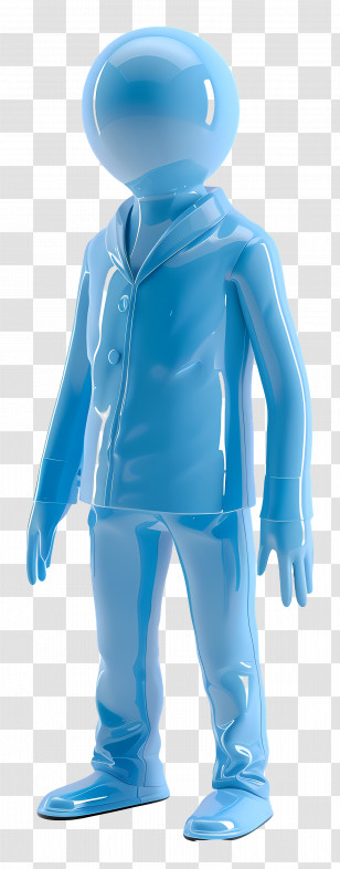 Blue Suit - Blue Human-like Figure Transparent PNG