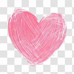 Pink Heart - Pink Scribbled Heart Abstract Design Transparent PNG