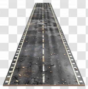 Straight Road - Long Asphalt Road With White Lines Transparent PNG