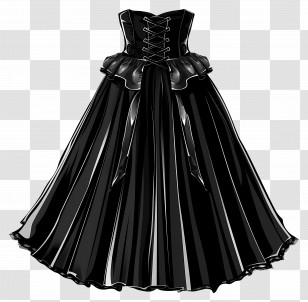 Skirt - Elegant Black Gothic Dress Transparent PNG