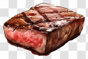 Medium Rare Steak - Grilled Juicy Steak Illustration Transparent PNG