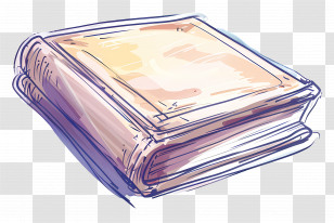 Cartoon Book - Artistic Sketched Illustration Of A Closed Book Transparent PNG