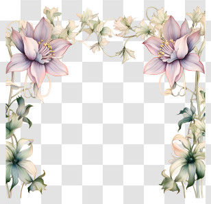 Vintage Watercolor Painting - Floral Frame With Romantic, Delicate Flowers Transparent PNG