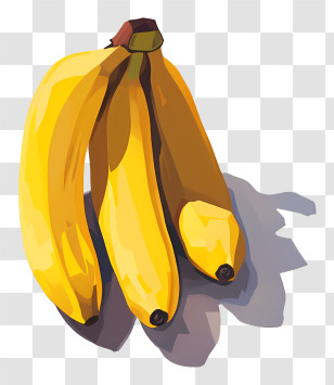 Bananas - Ripe Yellow Bananas In A Bunch Transparent PNG