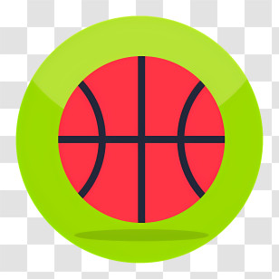Basketball Logo - Basketball In Green Circle Transparent PNG