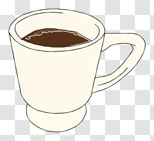 Cartoon - Drawing Of A White Cup With Coffee Transparent PNG
