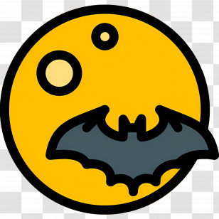 Halloween Moon - Bat Flying In Front Of The Moon Transparent PNG