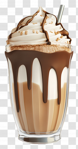 Frappe - Iced Coffee With Whipped Cream Transparent PNG