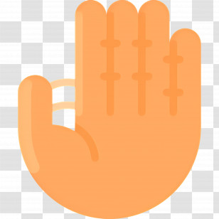 Baseball Glove - Orange Hand With Fingers Transparent PNG