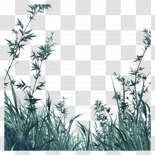Bamboo Grass - Serene Bamboo Grass Illustration Transparent PNG