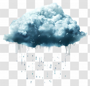 Rain Cloud - Rain Cloud With Falling Drops Transparent PNG