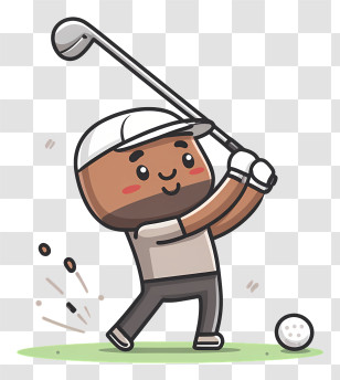 Playing Golf - Golfer Swinging Club Transparent PNG