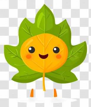 Cartoon Leaf - Happy Leaf Cartoon Transparent PNG