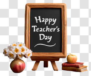 Teachers Day Text - Happy Teacher's Day Chalkboard Transparent PNG