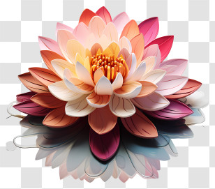 Multicolored Paints Lotus Flower - Colorful Lotus Flower Transparent PNG