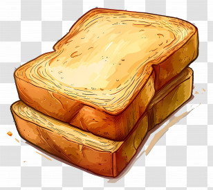 Slice Of Bread - Golden Brown Toasted Bread Slices For Breakfast Transparent PNG