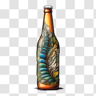 Beer Bottle
 - Colorful Designed Glass Bottle Transparent PNG